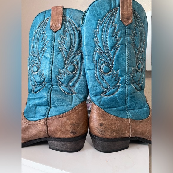 Coconut By Matisse Youth Girls Western Boot Turquoise Brown point toe - Picture 8 of 13